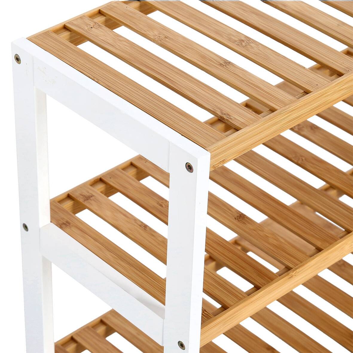 Zeller Schuhregal weiß Bambus B/H/T: ca. 70x54x26 cm