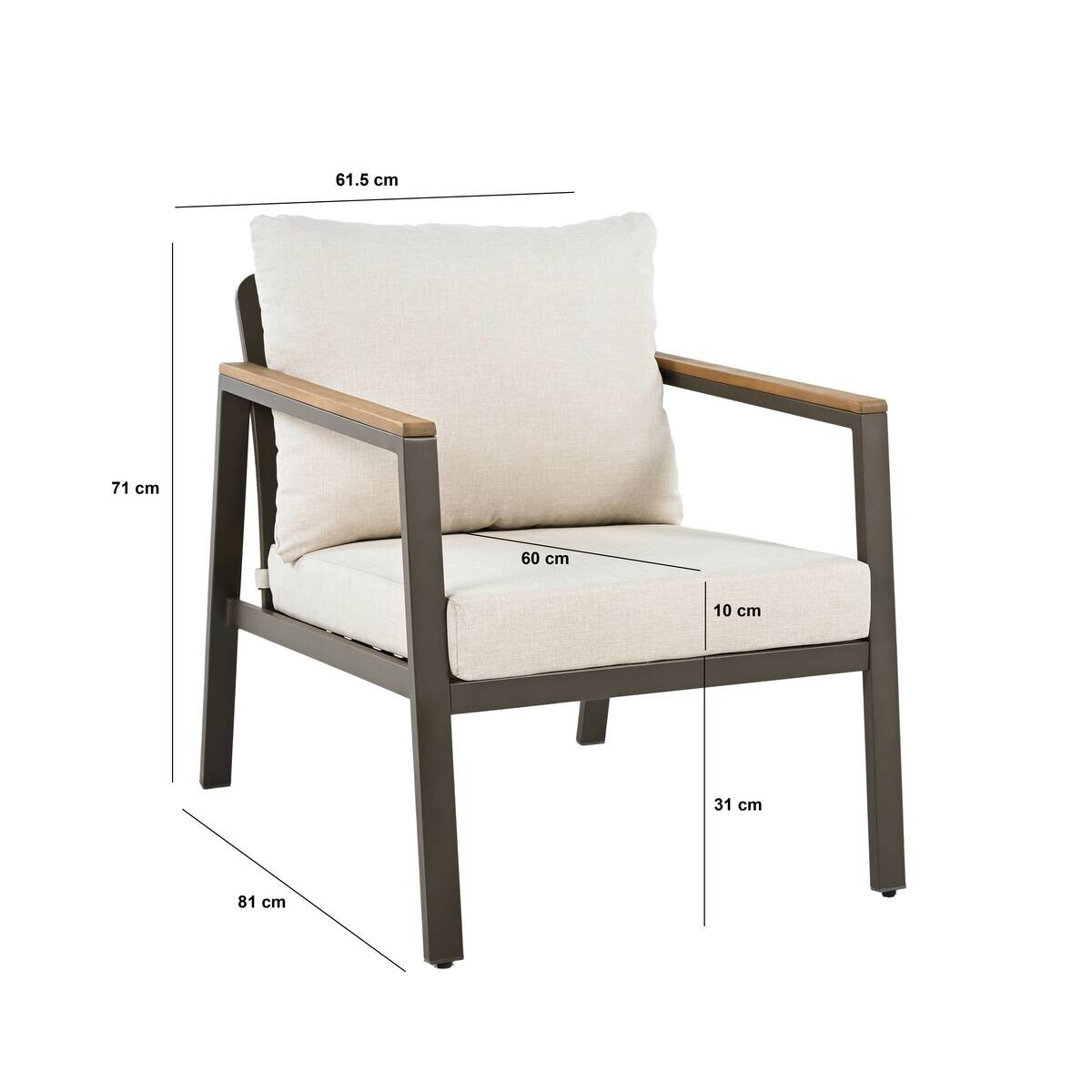 POCOline Gartensitzgruppe Grasse taupe Stahl