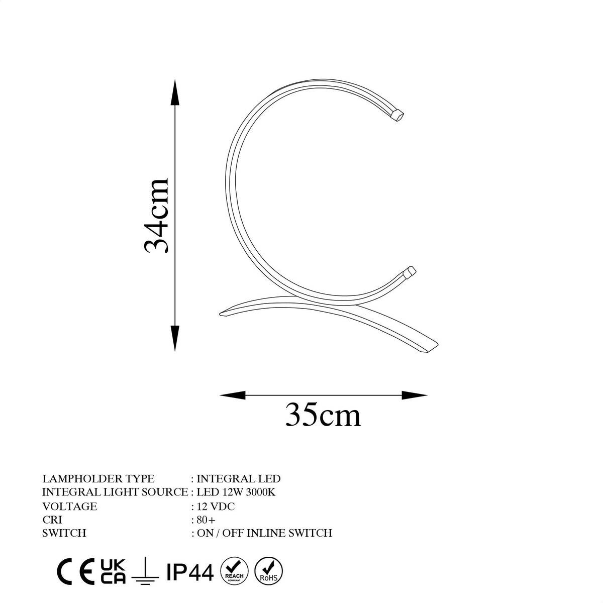 Opviq LED-Tischleuchte gold B/H/T: ca. 35x34x4 cm