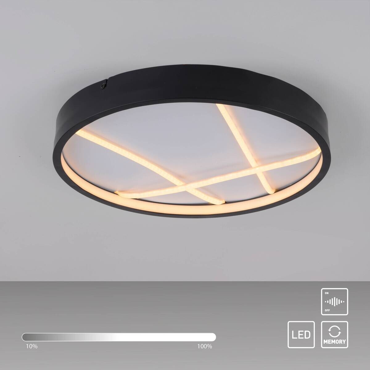 Just Light LED-Deckenleuchte Mikado schwarz H/D: ca. 5,3x40 cm
