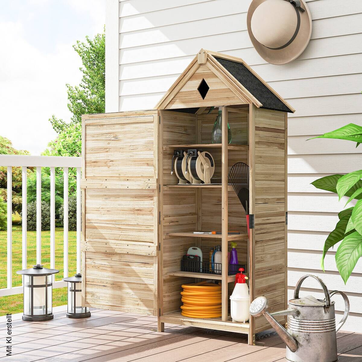 Outsunny Gartenschrank B/H/T/L: ca. 49x170x49x80 cm