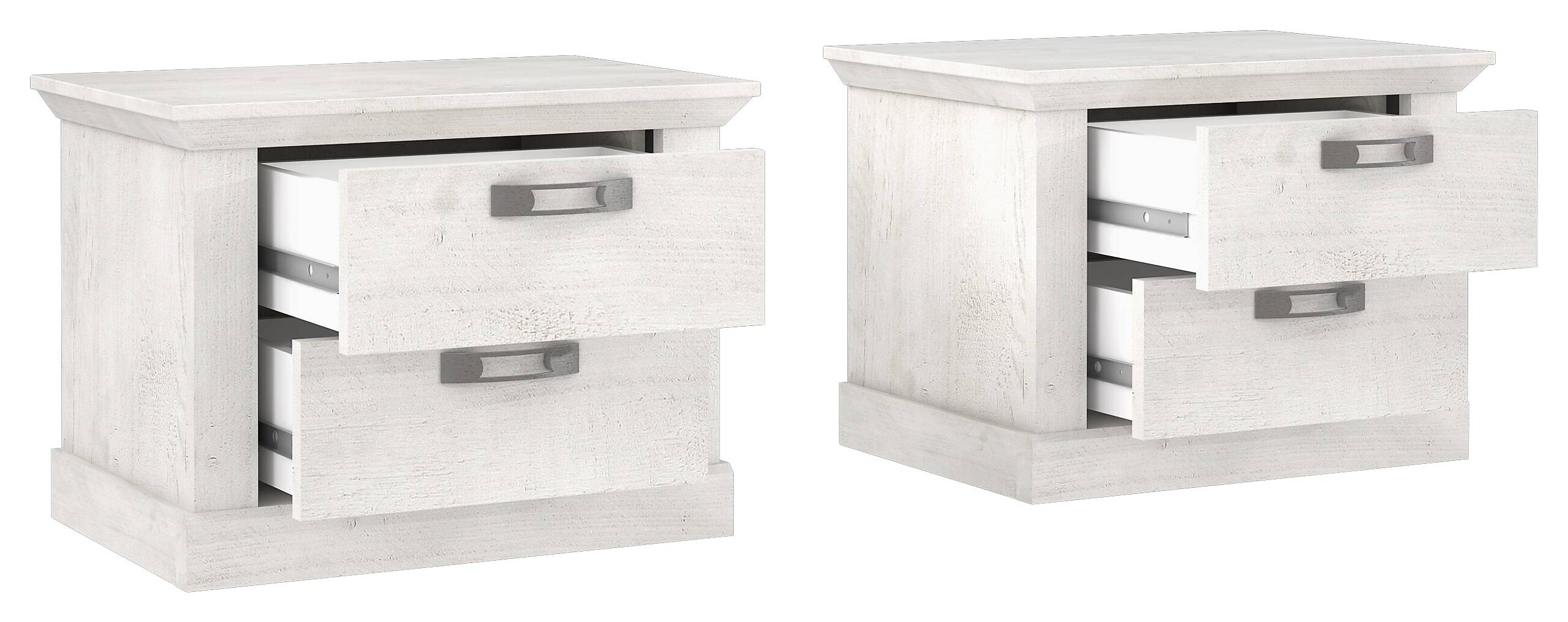 Nachtkonsole weiß Pinie Nachbildung B/H/T: ca. 65,5x47,8x44,9 cm