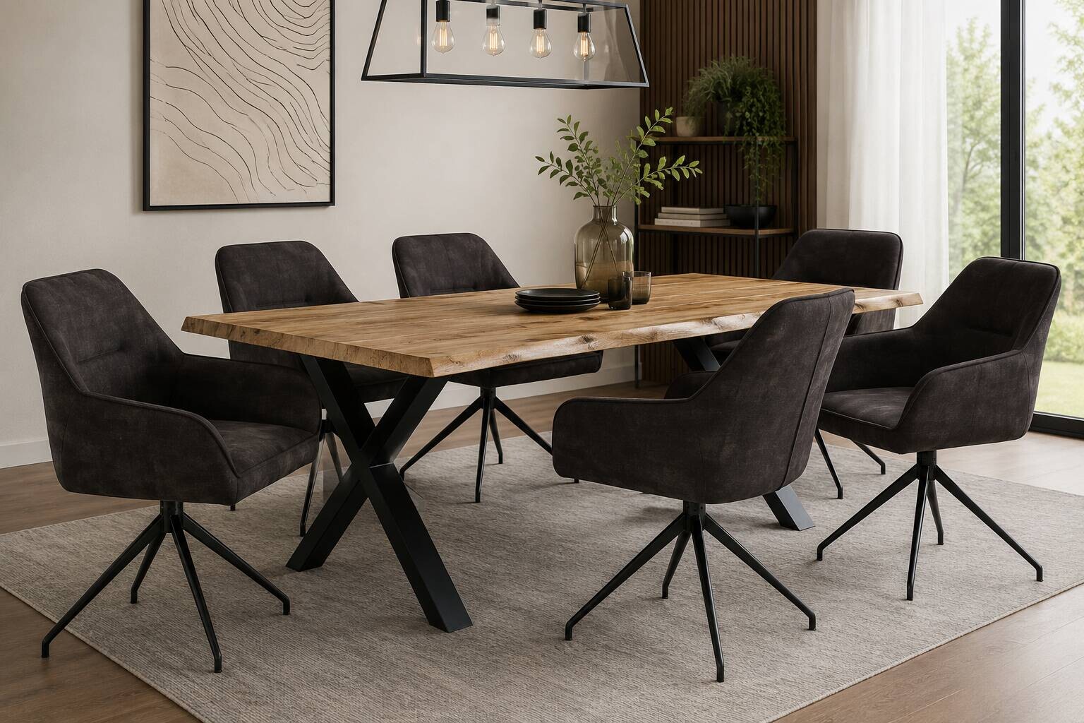 Esstisch Eiche Wild Nachbildung B/H/T: ca. 200x76x100 cm