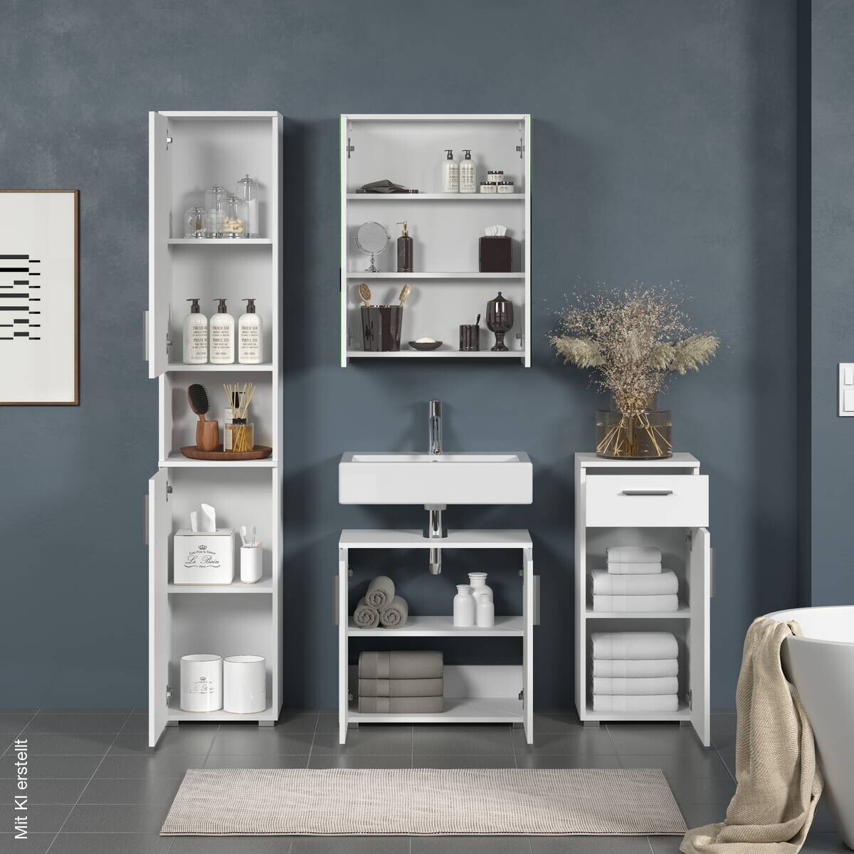 Stauraumelement Wons weiß Hochglanz weiß matt B/H/T: ca. 37x83x31 cm