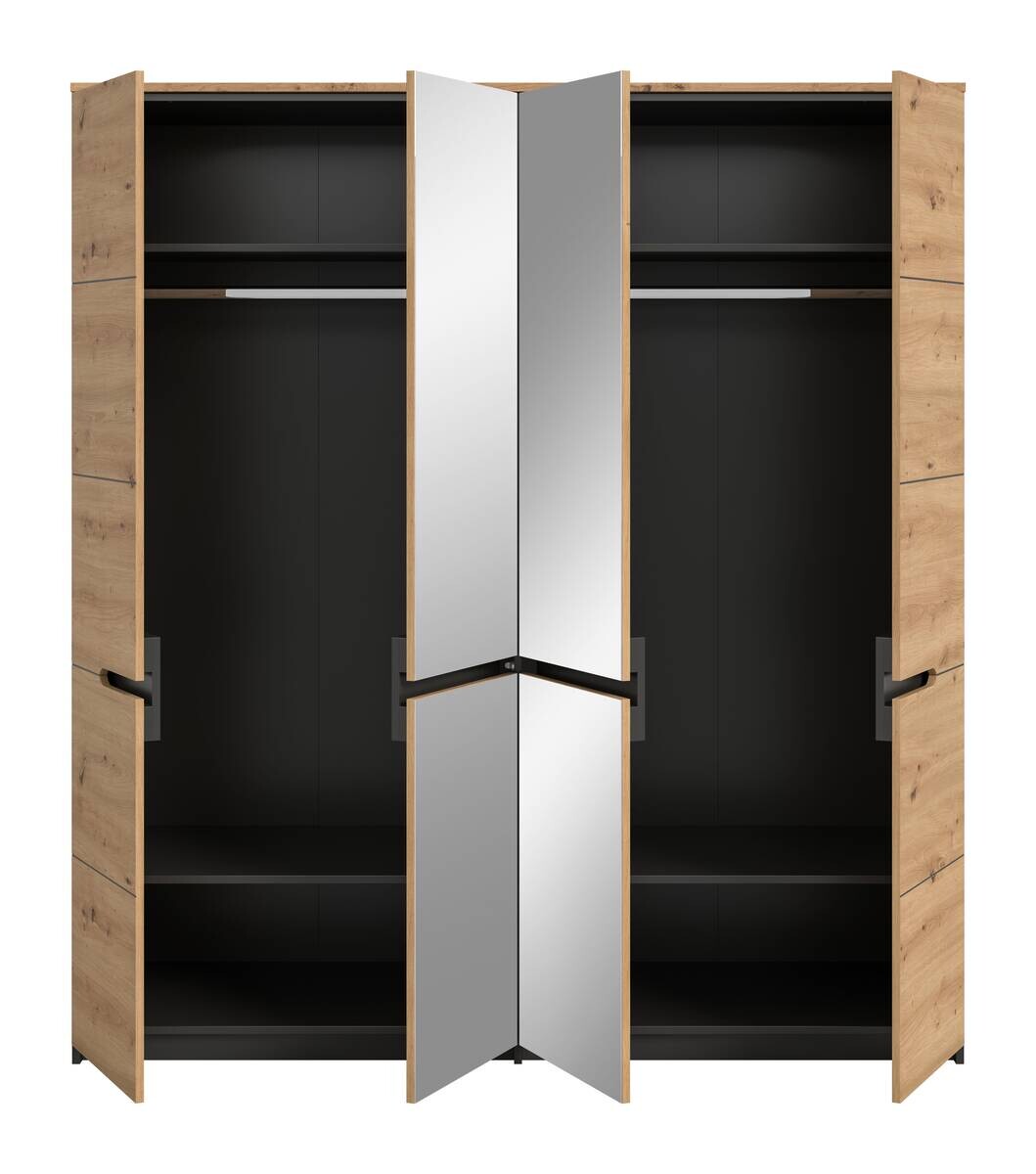 Kleiderschrank CANU basaltgrau Artisan Nachbildung B/H/T: ca. 180x198x59 cm