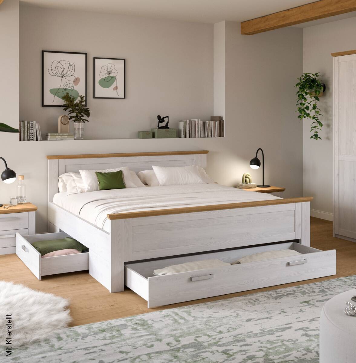 Bett VERONA Sibiu Lärche Nachbildung Eiche Artisan Nachbildung