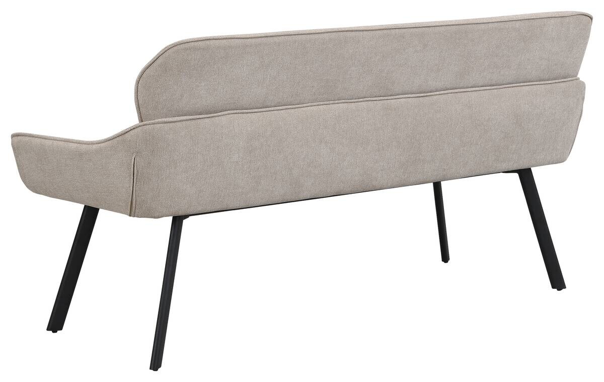 Sitzbank RICO schwarz taupe Metall Stoff B/H/T: ca. 160x90x62 cm