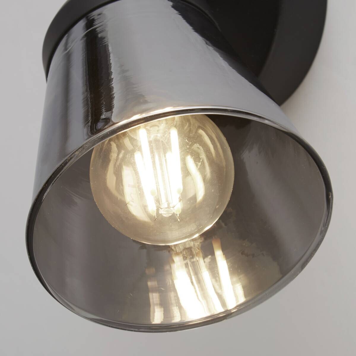Searchlight Strahler Mega schwarz Stahl Glas B/H/T: ca. 10x17,5x18 cm E14 1 Brennstellen