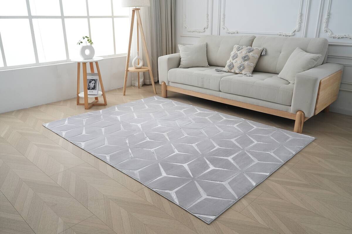 Kayoom Teppich Calma 225 silber B/L: ca. 120x160 cm
