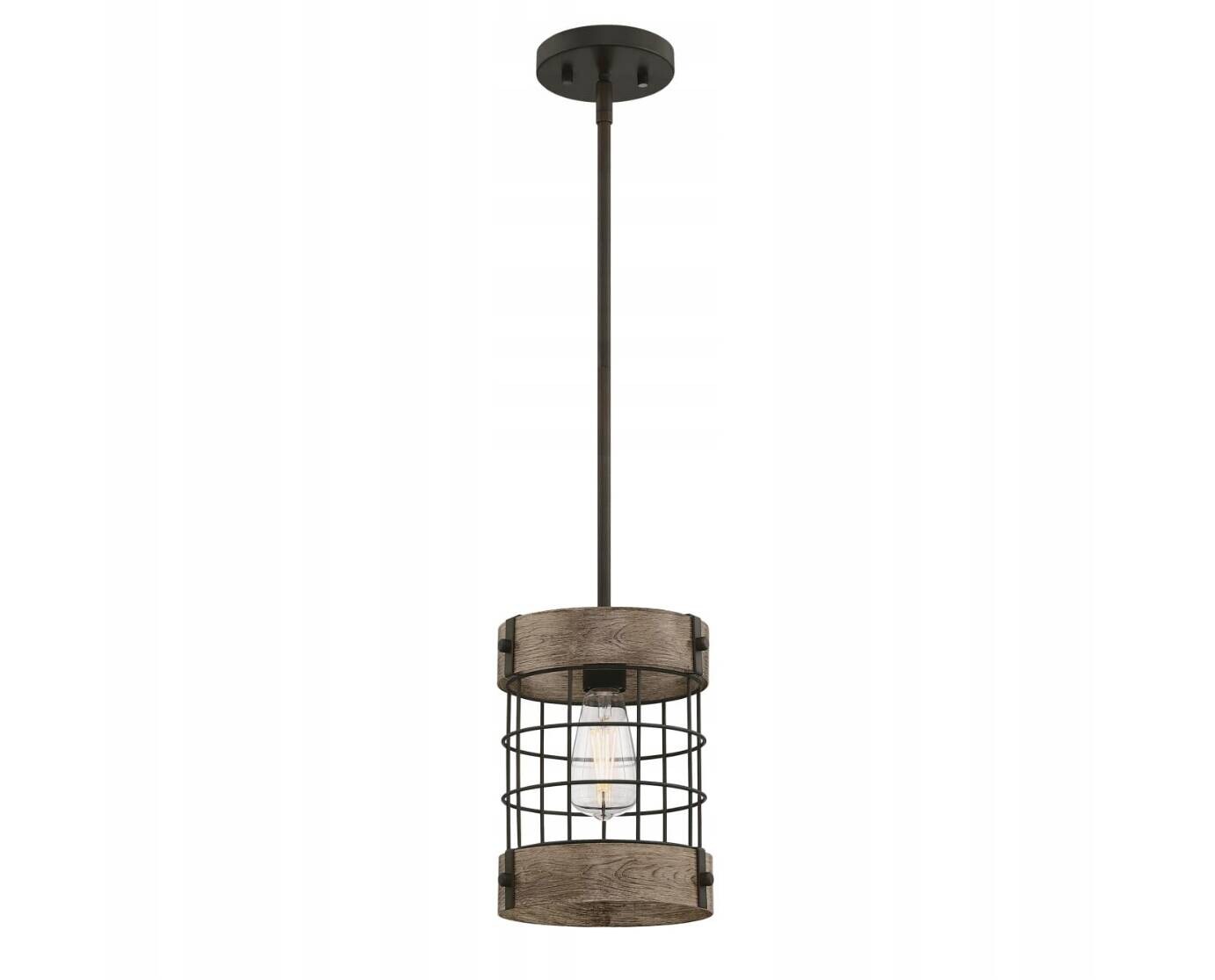 Westinghouse Pendelleuchte Langston bronze Holz Metall B/H/L: ca. 19x104x19 cm E27 1 Brennstellen