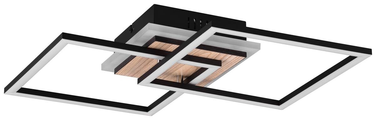 Reality LED-Deckenleuchte R62793635 Giro schwarz MDF Metall Acryl B/H/T: ca. 57x8x35 cm 1 Brennstellen