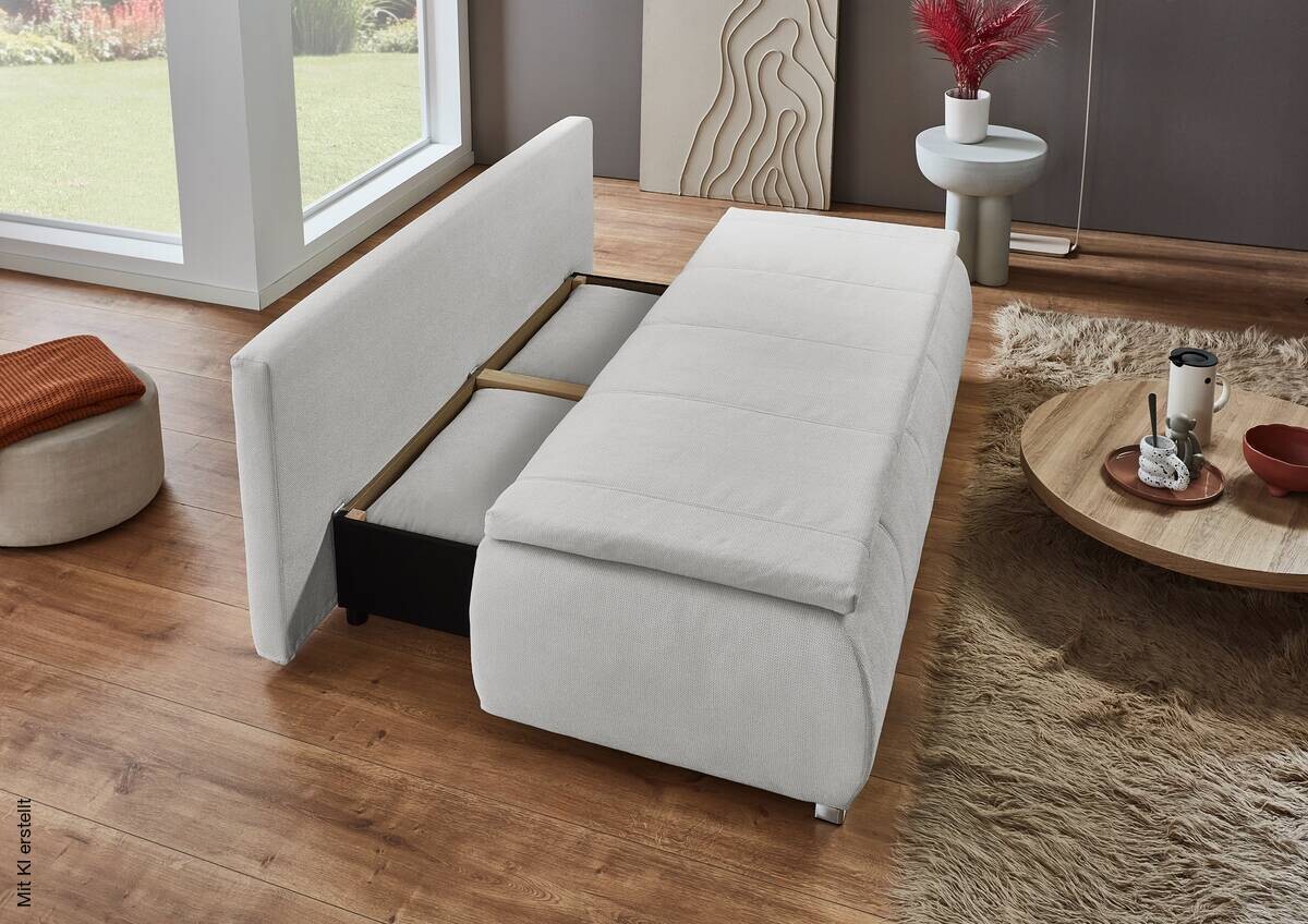 Dauerschlafsofa Lenon natur Microfaser B/H/T: ca. 207x94x90 cm