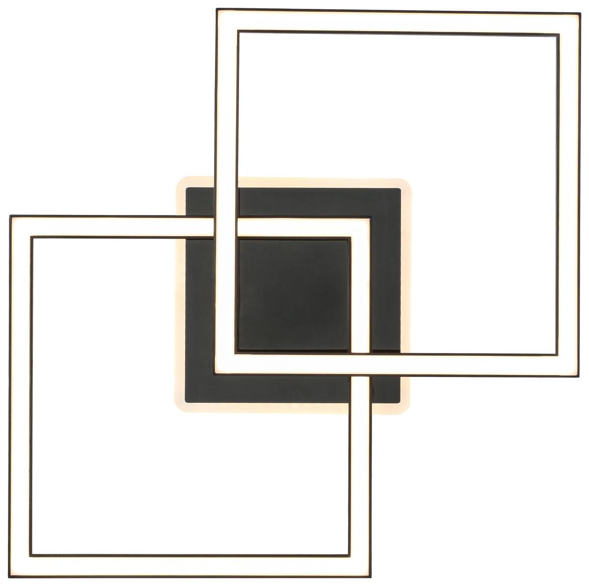 Nolo LED-Deckenleuchte Rhombus schwarz Kunststoff B/H/L: ca. 35x6,5x55 cm