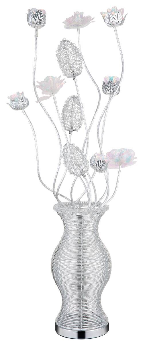 GLOBO LED-Tischleuchte FLORIELLE silber Aluminium Kunststoff H/D: ca. 88x29 cm 1 Brennstellen