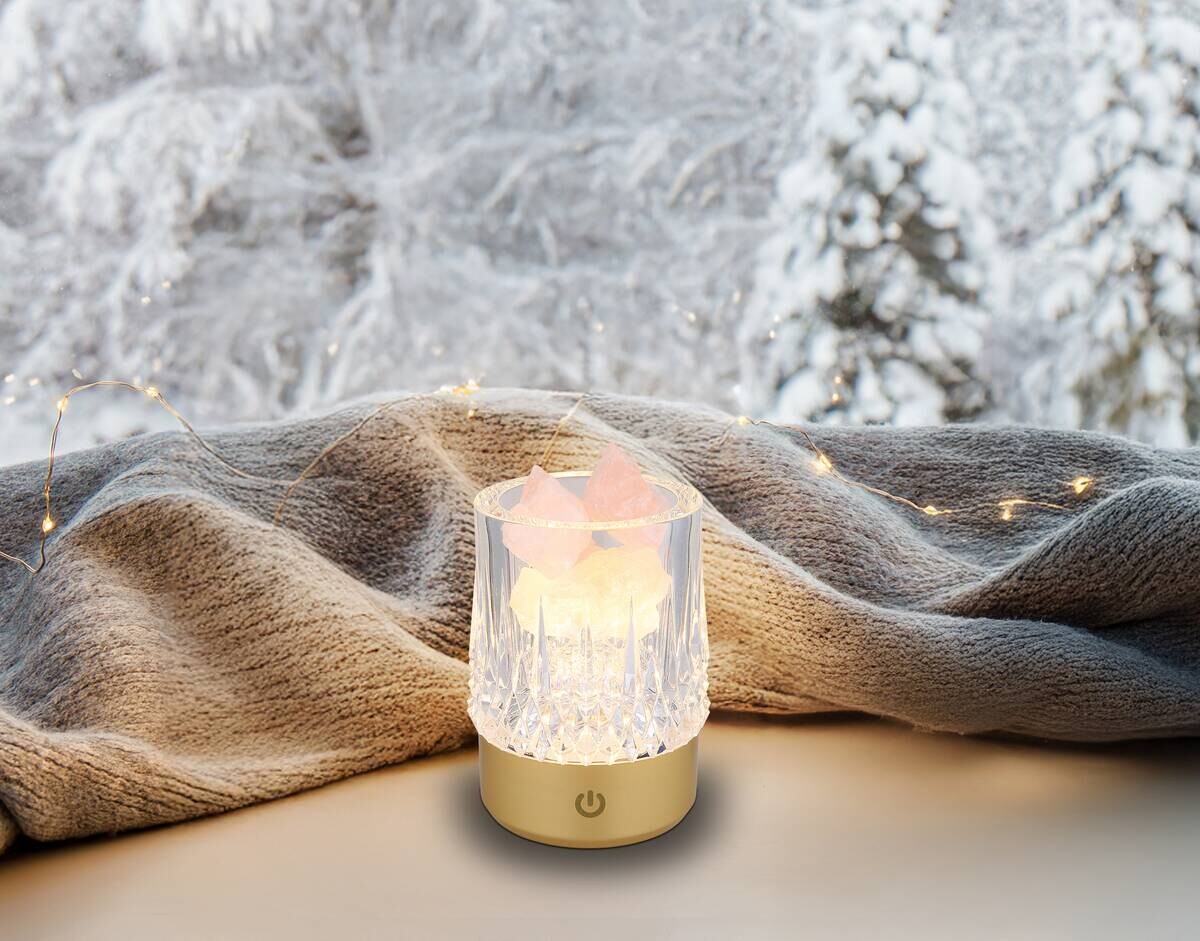 GLOBO LED-Tischleuchte transparent gold Kunststoff H/D: ca. 10,5x7,8 cm 1 Brennstellen