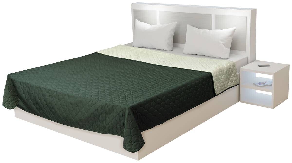 Tagesdecke dunkelgrün Polyester B/L: ca. 160x220 cm | dunkelgrün, grün | 160,00/220,00 cm