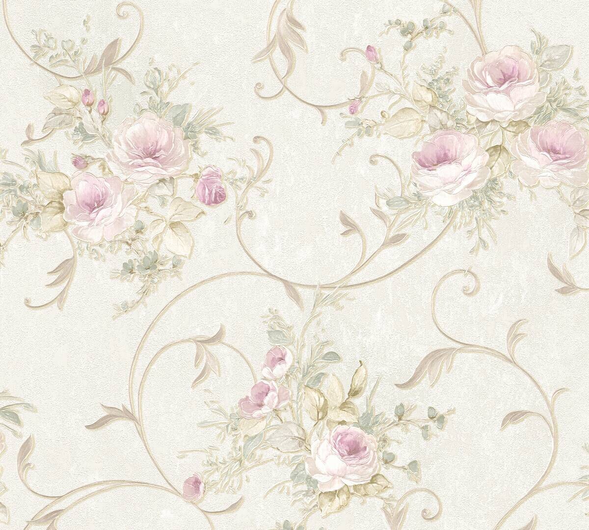 A.S.Creation Vliestapete grün rosa creme B/H/D: ca. 53x1005x7,4 cm