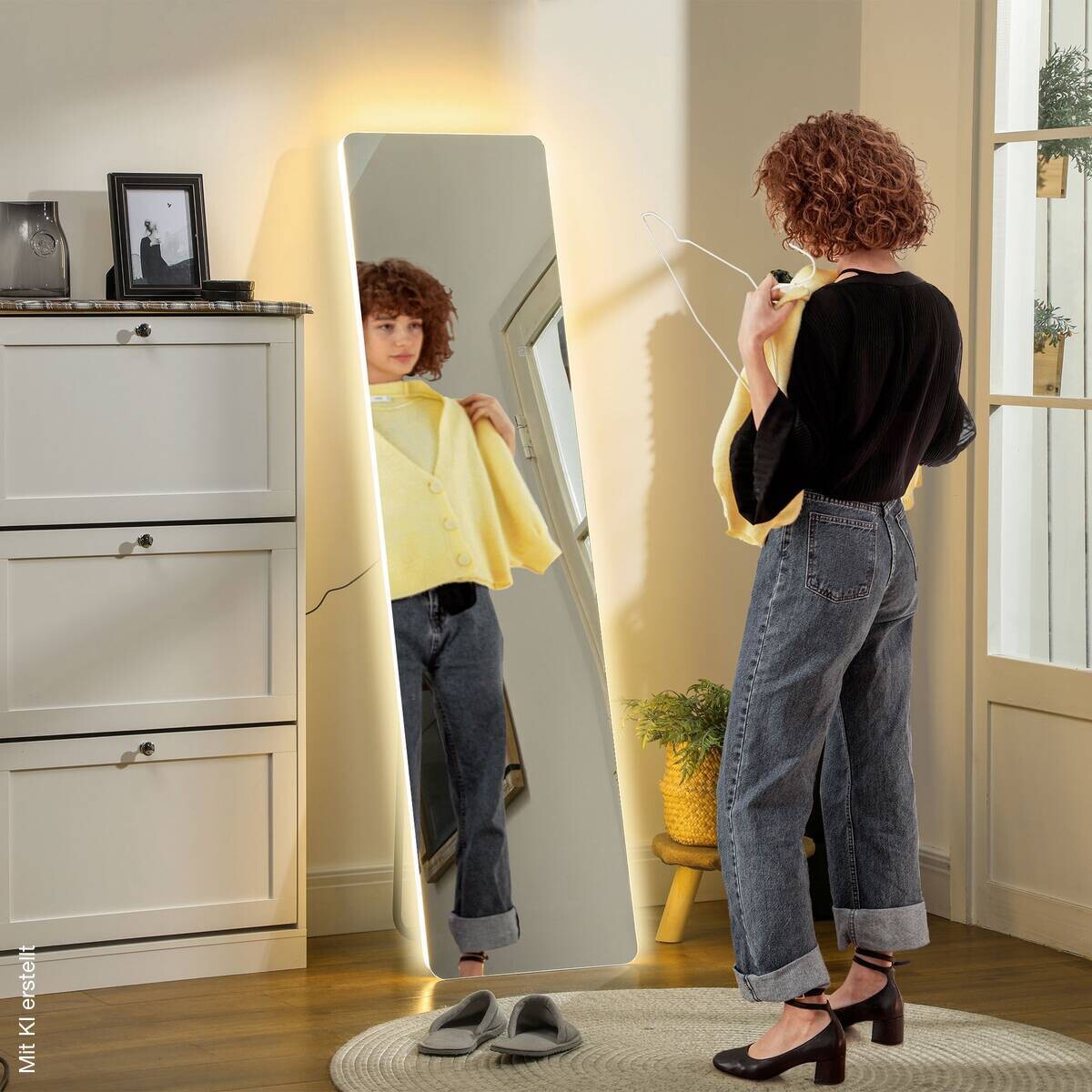 HOMCOM LED-Spiegel transparent B/H/L: ca. 3x150x40 cm