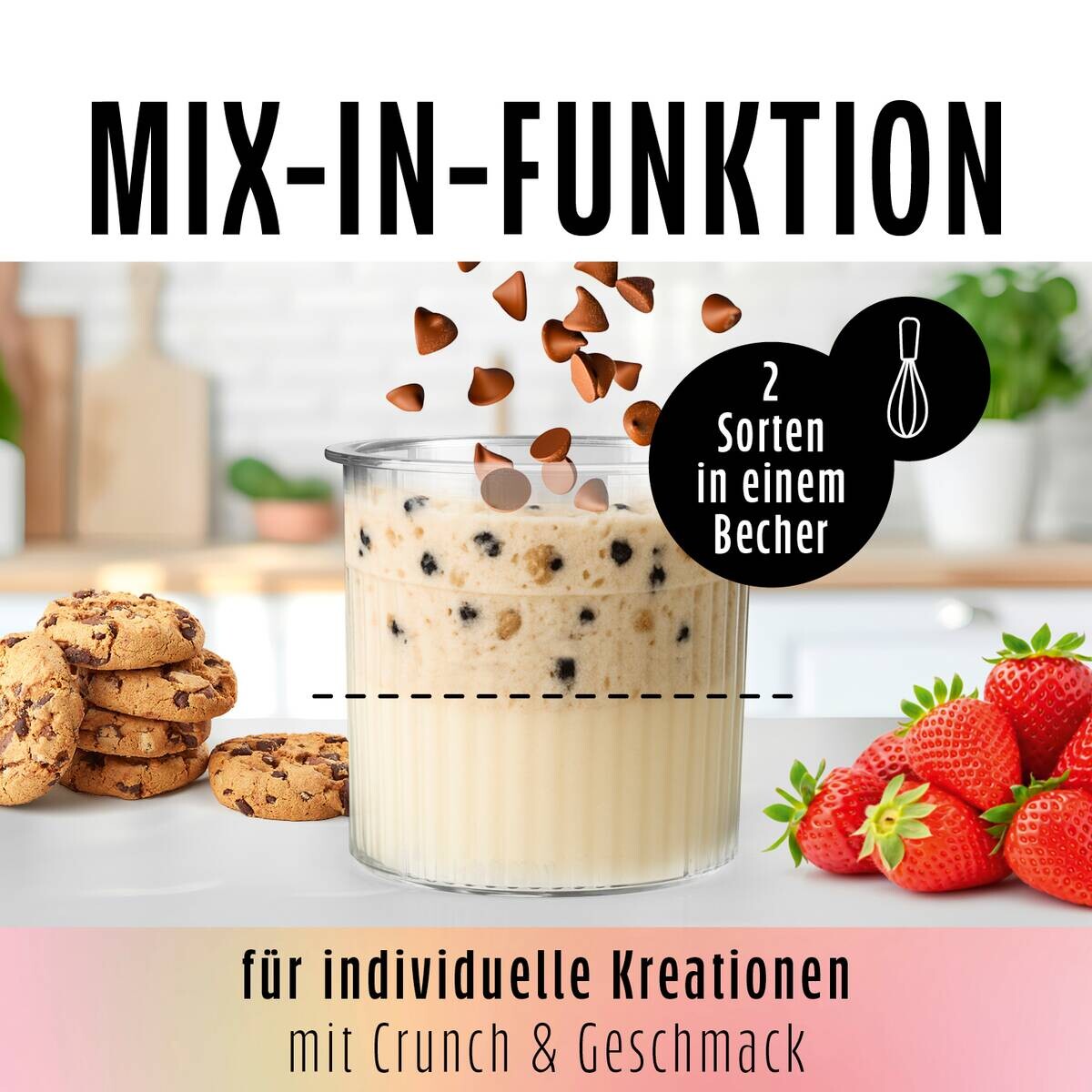 GOURMETmaxx Eismaschine 19370 schwarz Kunststoff B/H/L: ca. 21,5x45x48,5 cm