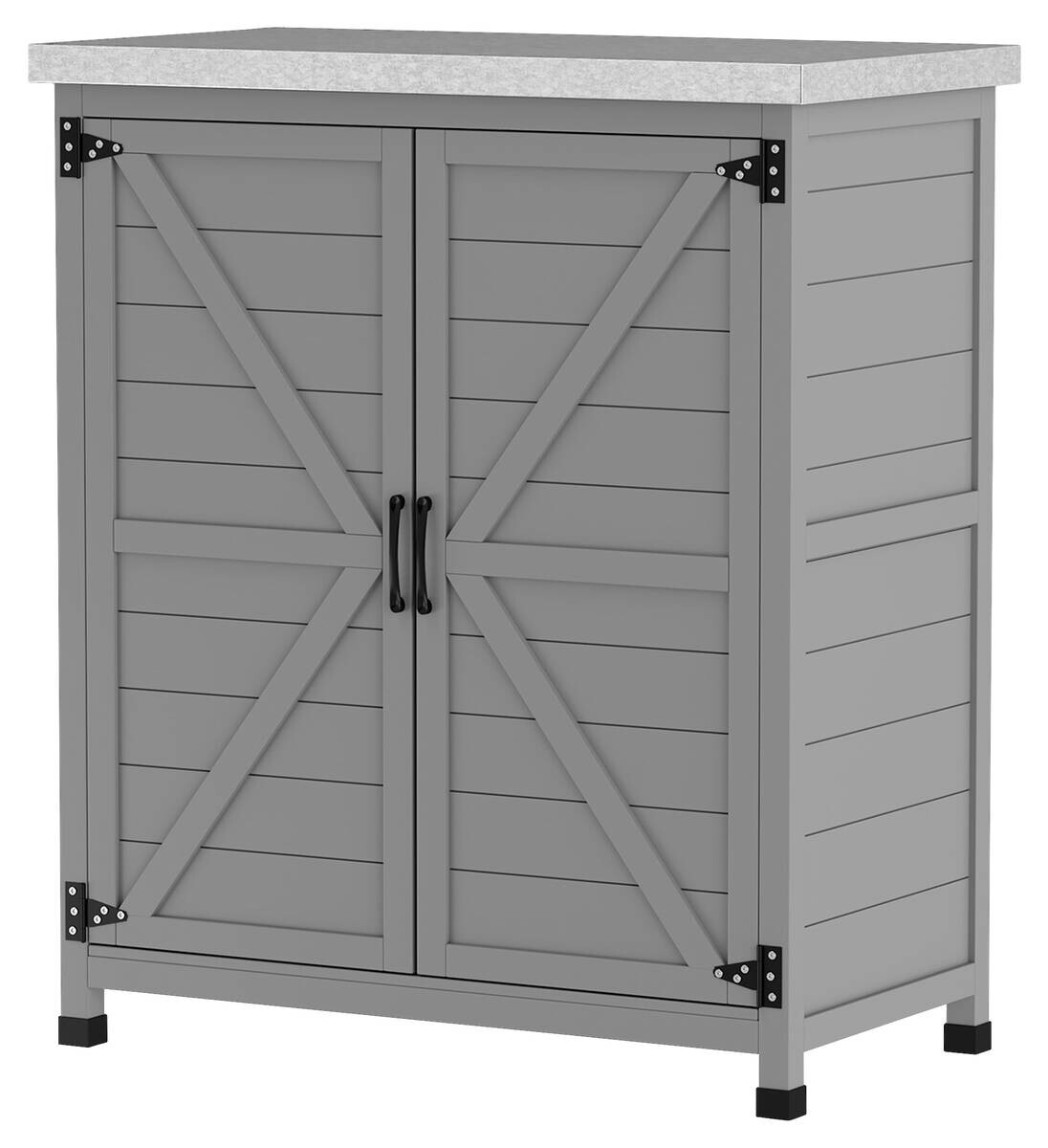 Gartenschrank grau Stahl B/H/L: ca. 43x92x79 cm