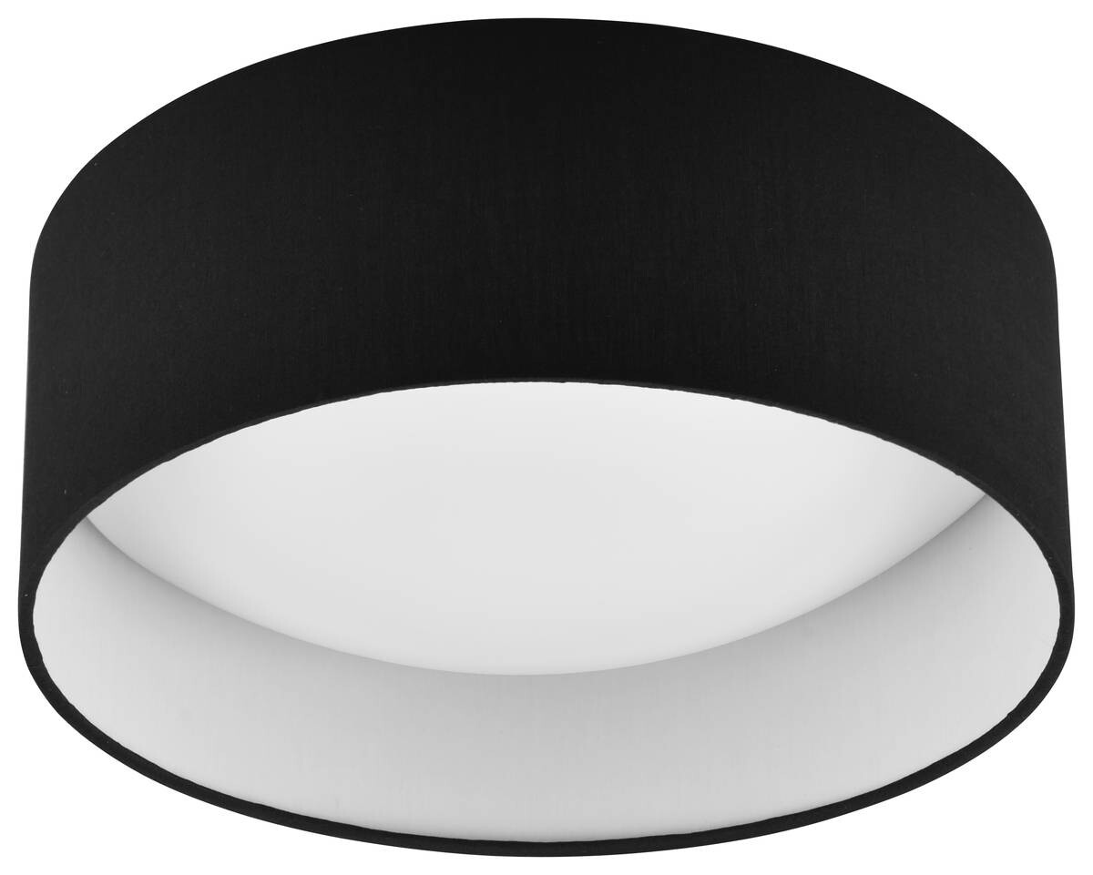 Reality LED-Deckenleuchte Locarno schwarz weiß Stoff Kunststoff H/D: ca. 11x30 cm 1 Brennstellen