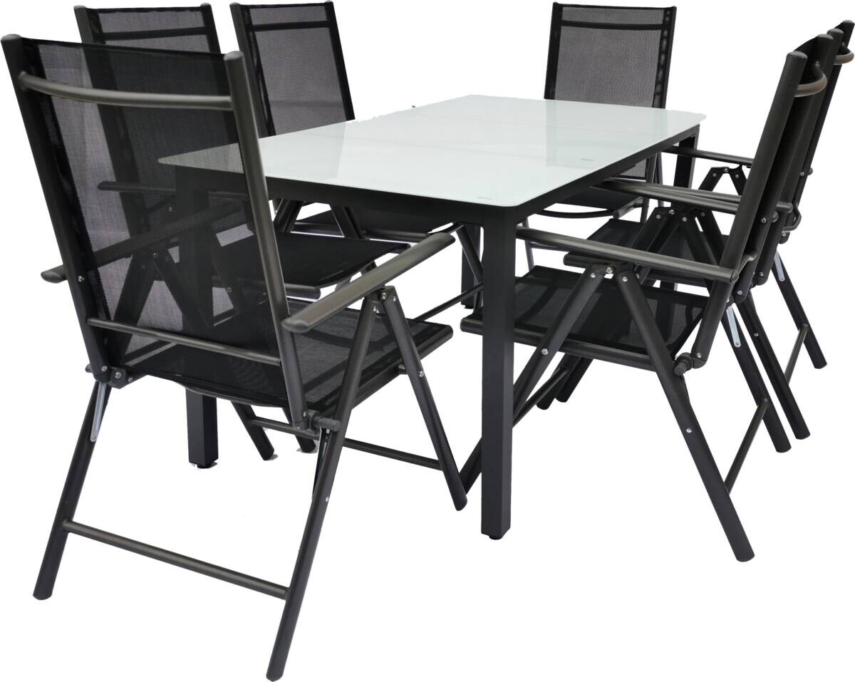 VCM Gartensitzgruppe anthrazit Stahl B/H/L: ca. 140x76x80 cm