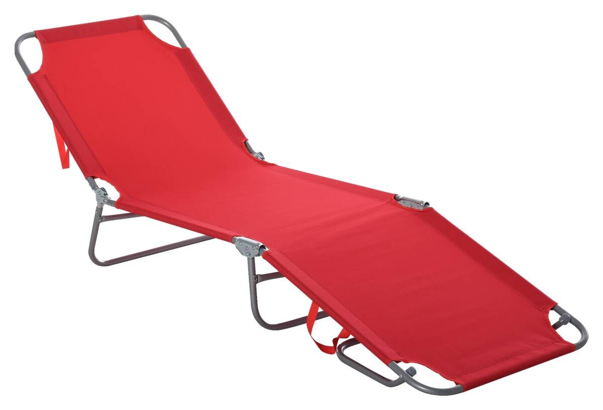 Outsunny Sonnenliege rot Polyester B/H/L: ca. 55x24x187 cm
