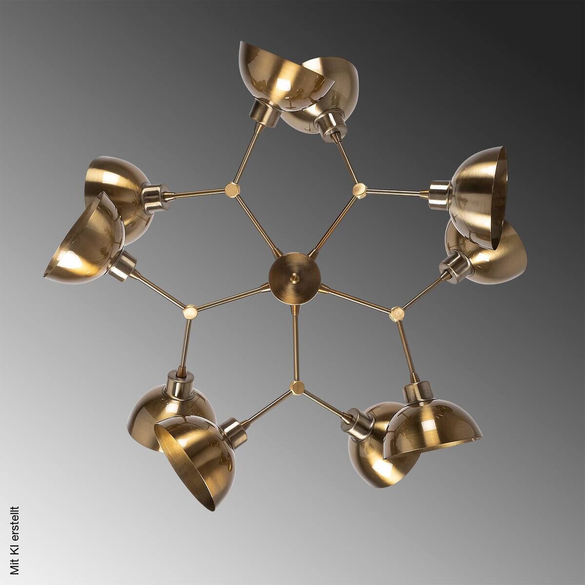 Opviq Pendelleuchte messing B/H/T: ca. 75x60x75 cm E27 10 Brennstellen