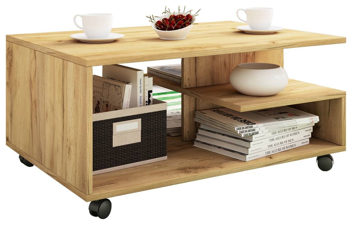 VCM Möbel Couchtisch Stango Eiche Honig Holzwerkstoff B/H/T: ca. 80x40x50 cm