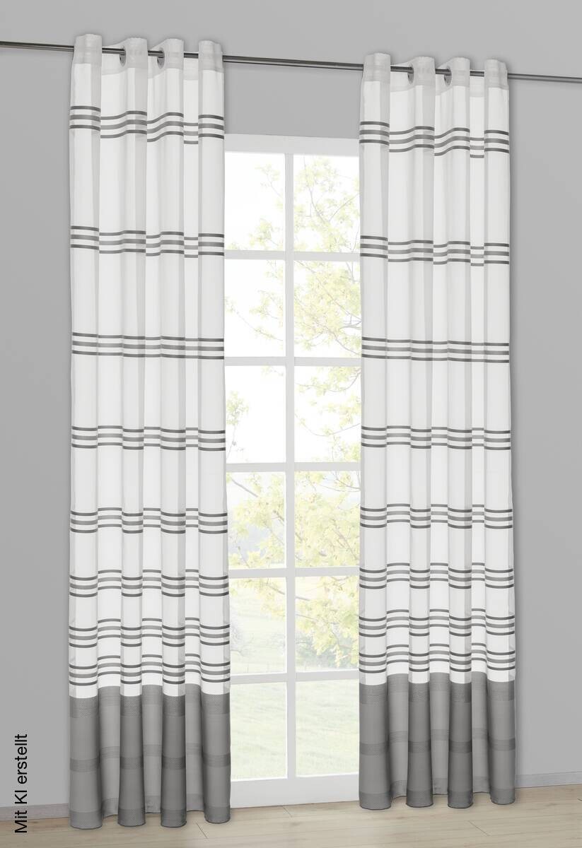 POCOline Ösenvorhang Chicago silber 100% Polyester B/L: ca. 150x245 cm