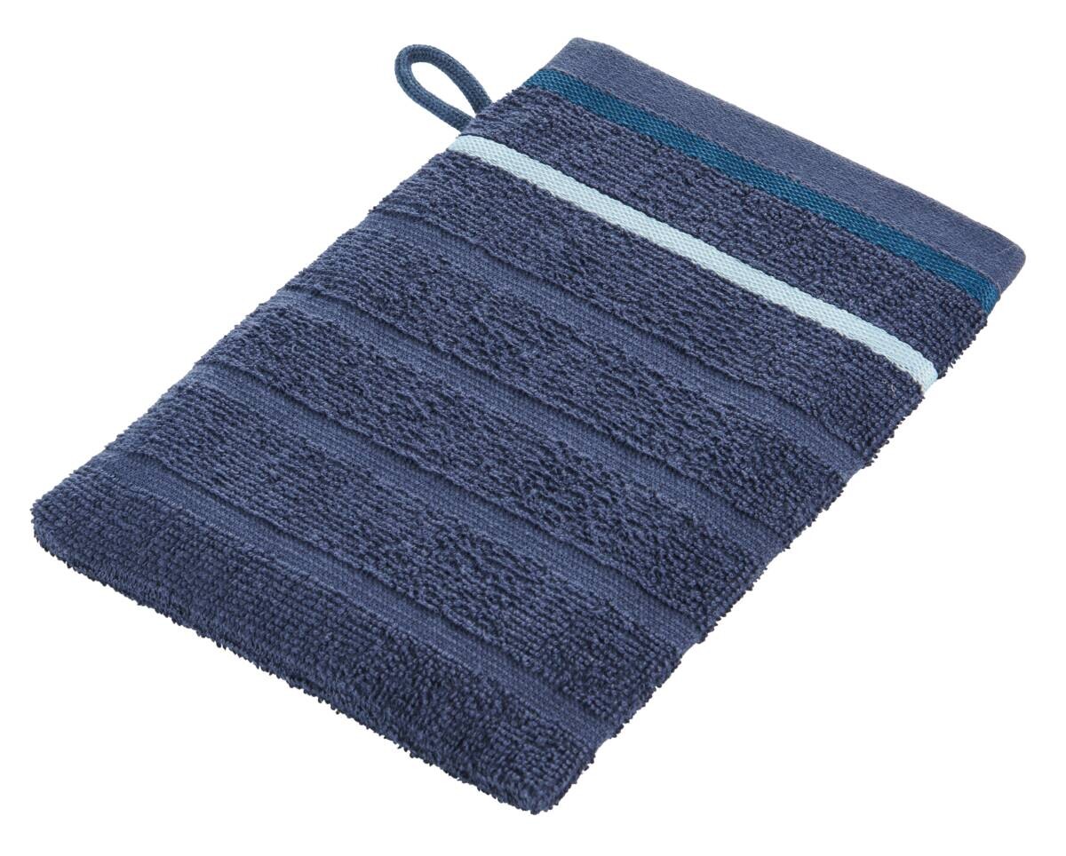 oh cosy Waschhandschuh Marta dunkelblau 100% Baumwolle B/L: ca. 16x22 cm