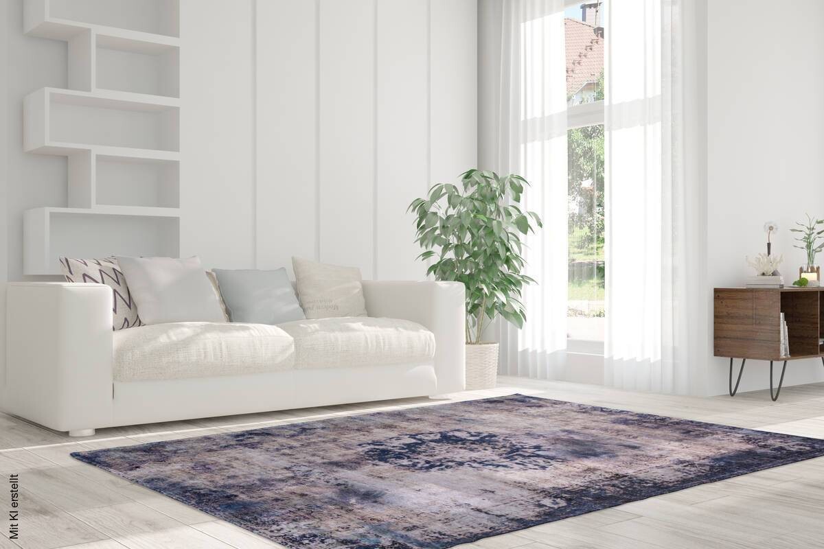 360Living Teppich Vintage blau B/L: ca. 140x200 cm