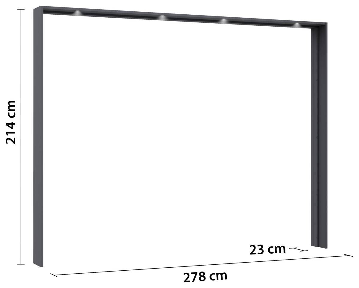 Passepartoutrahmen Kulmbach grau B/H/T: ca. 278x213x64 cm