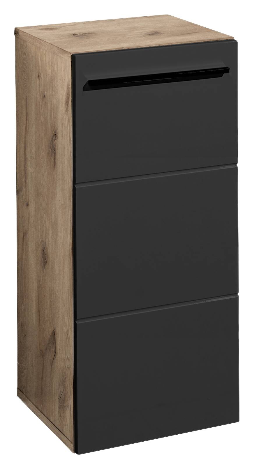 Midischrank Vista Oak Eiche Viking Nachbildung schwarz matt B/H/T: ca. 34x72x31 cm