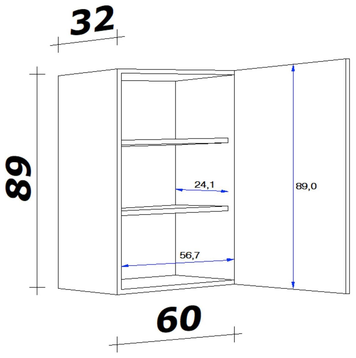 Flex-Well Hängeschrank Wito weiß B/H/T: ca. 60x89x32 cm
