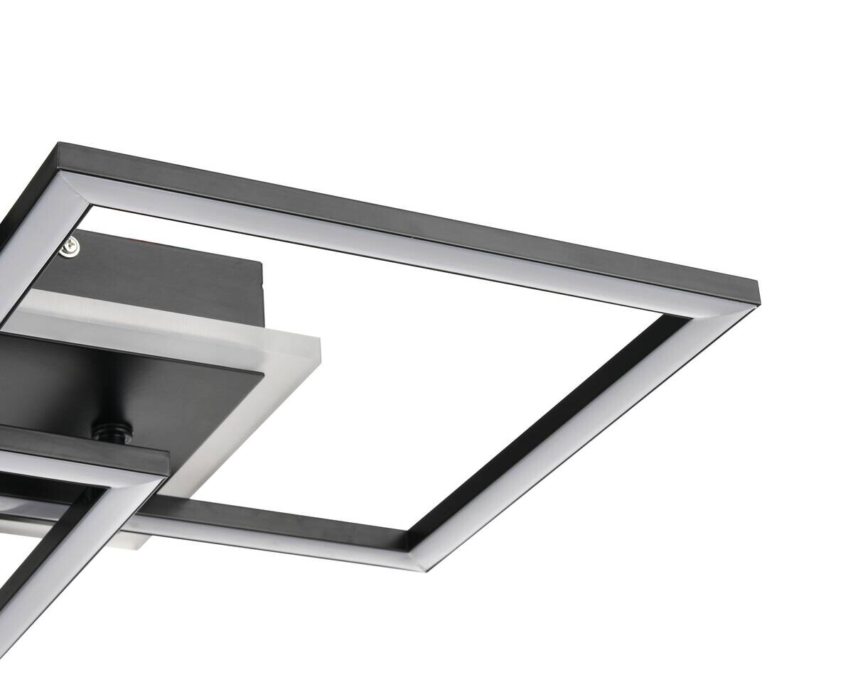 Nolo Deckenleuchte Rhombus schwarz Metall B/H/L: ca. 54x7,5x33 cm