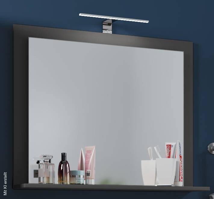 Wandspiegel Lendas anthrazit Holzwerkstoff B/H/T: ca. 60x65x17 cm
