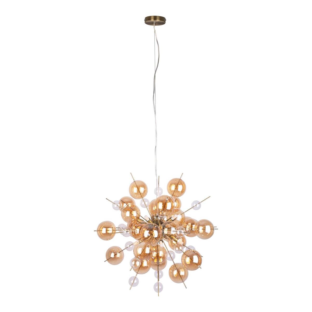 Näve Leuchten Pendelleuchte amber Glas Metall B/H/T/D: ca. 65x150x65x65 cm G9 10 Brennstellen