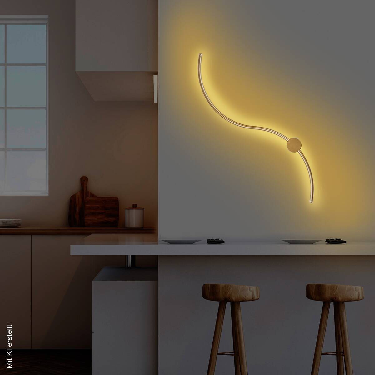 Opviq Wandleuchte gold Metall B/H/T/L: ca. 90x17x10x90 cm