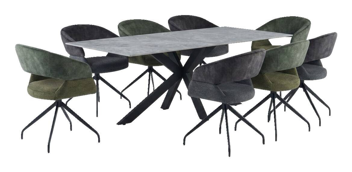 Stuhl Miami anthrazit Webstoff Samtoptik B/H/T: ca. 61x84x64 cm