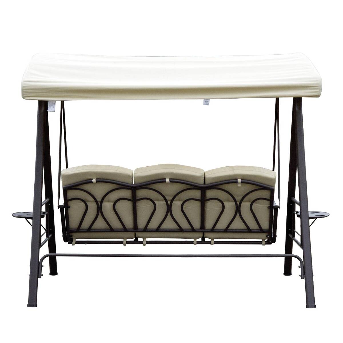 Outsunny Hollywoodschaukel beige Metall B/H/L: ca. 206x180x124,5 cm