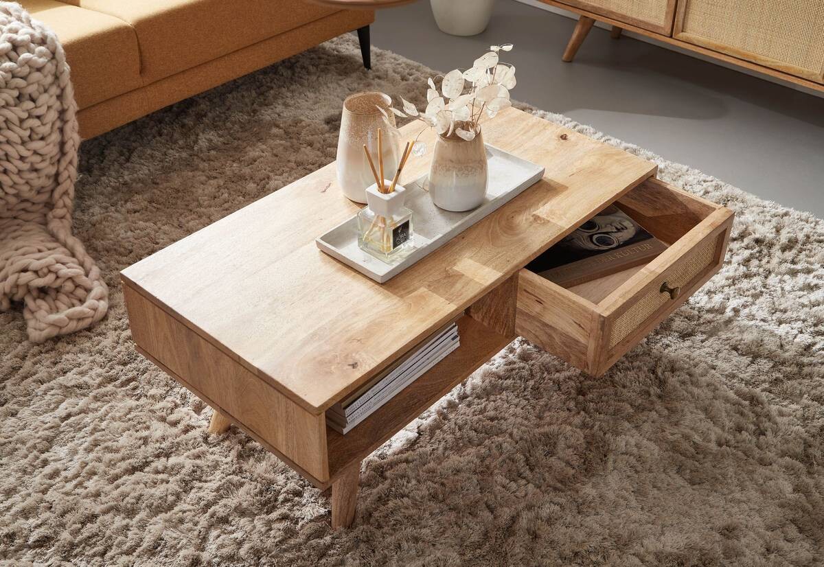 Wohnling Couchtisch braun B/H/T: ca. 90x40x45 cm