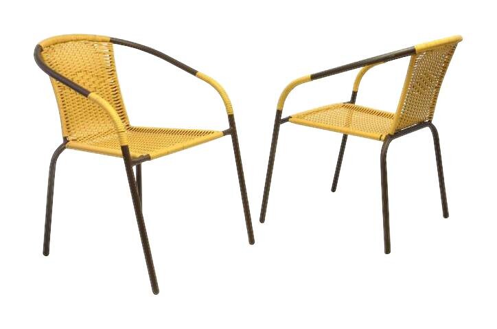 VCM Bistrostuhl 2er Set gelb Stahl B/H/T: ca. 53x73x60 cm