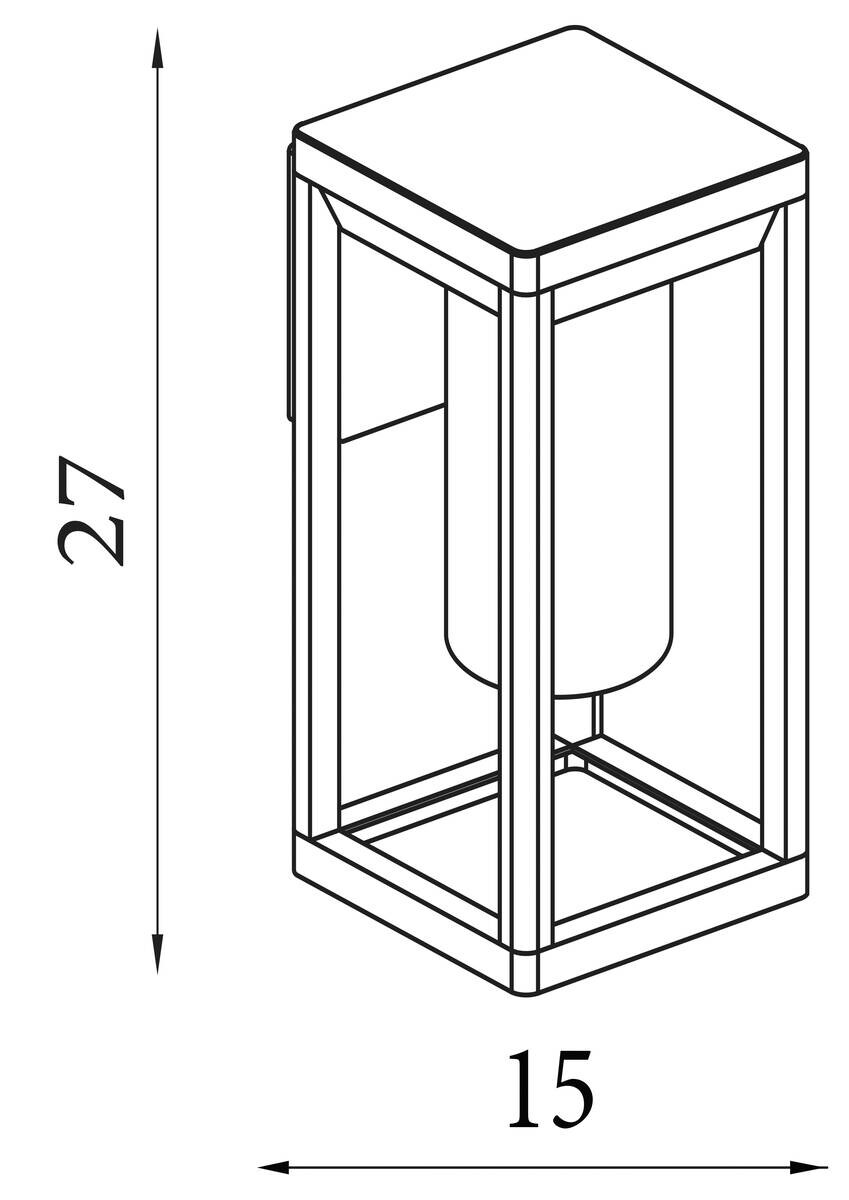 Wandaußenleuchte schwarz klar B/H/T: ca. 15x27x16,5 cm