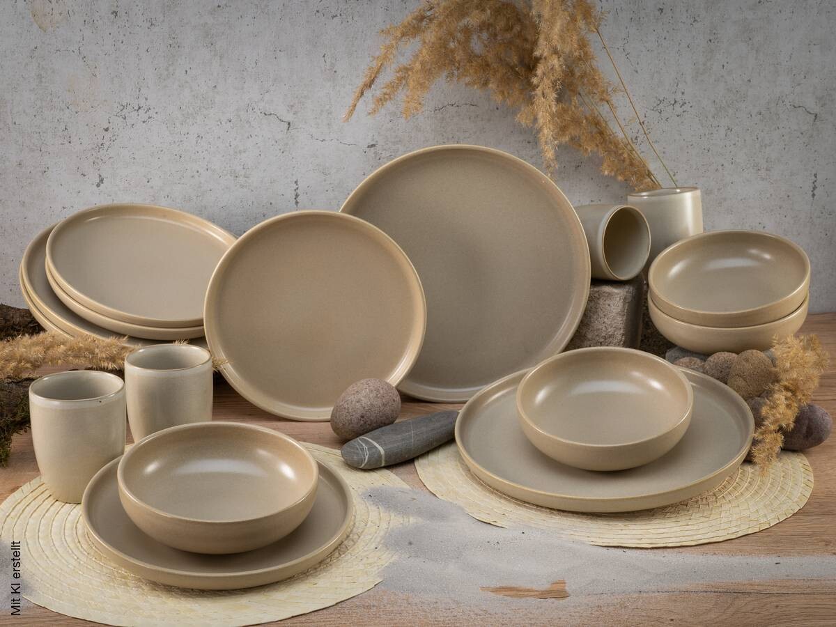 CreaTable Kombiservice Uno sand Steinzeug 16 tlg.