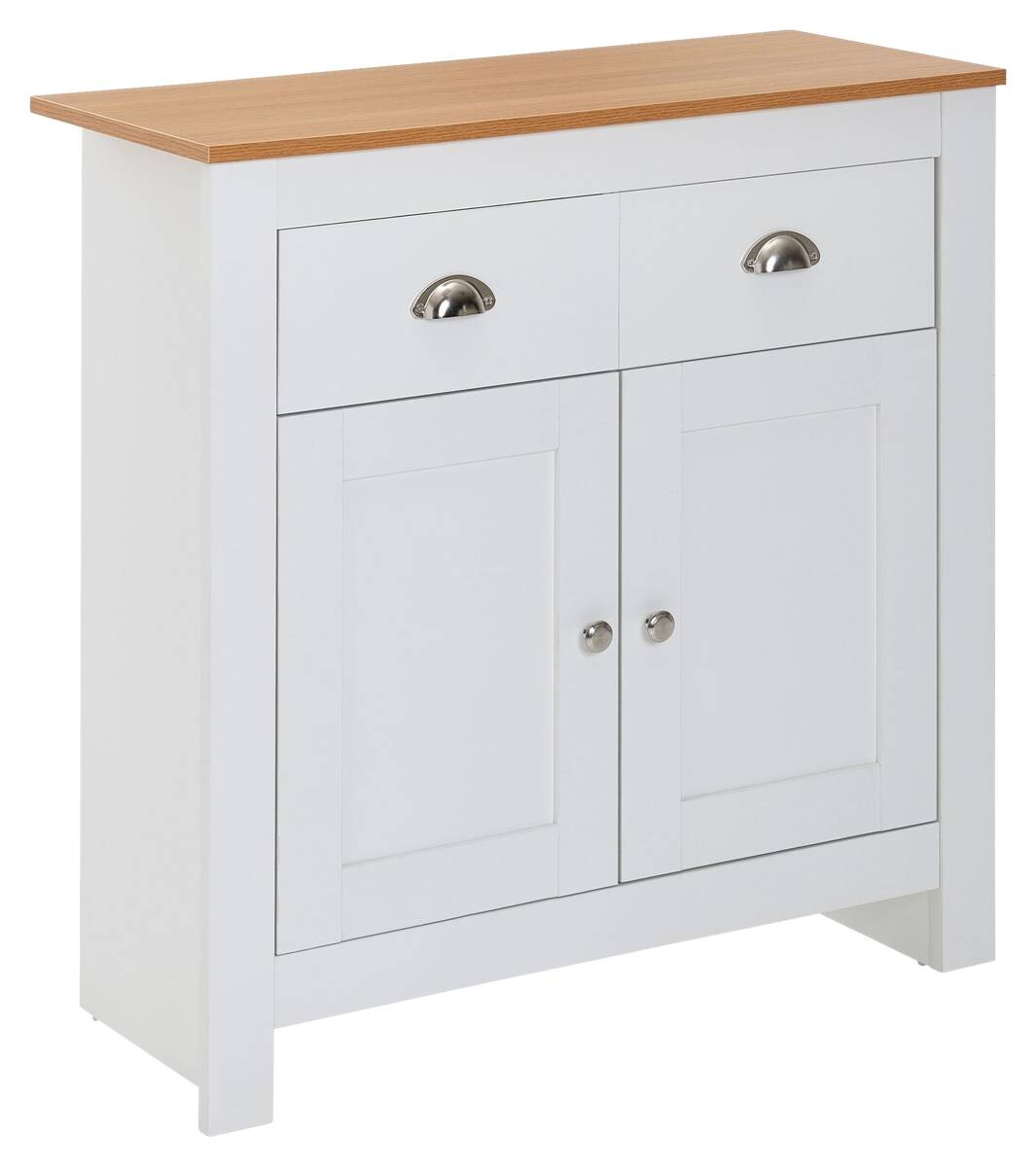 Sideboard weiß buche Nachbildung Alu B/H/T: ca. 79x81x34,5 cm