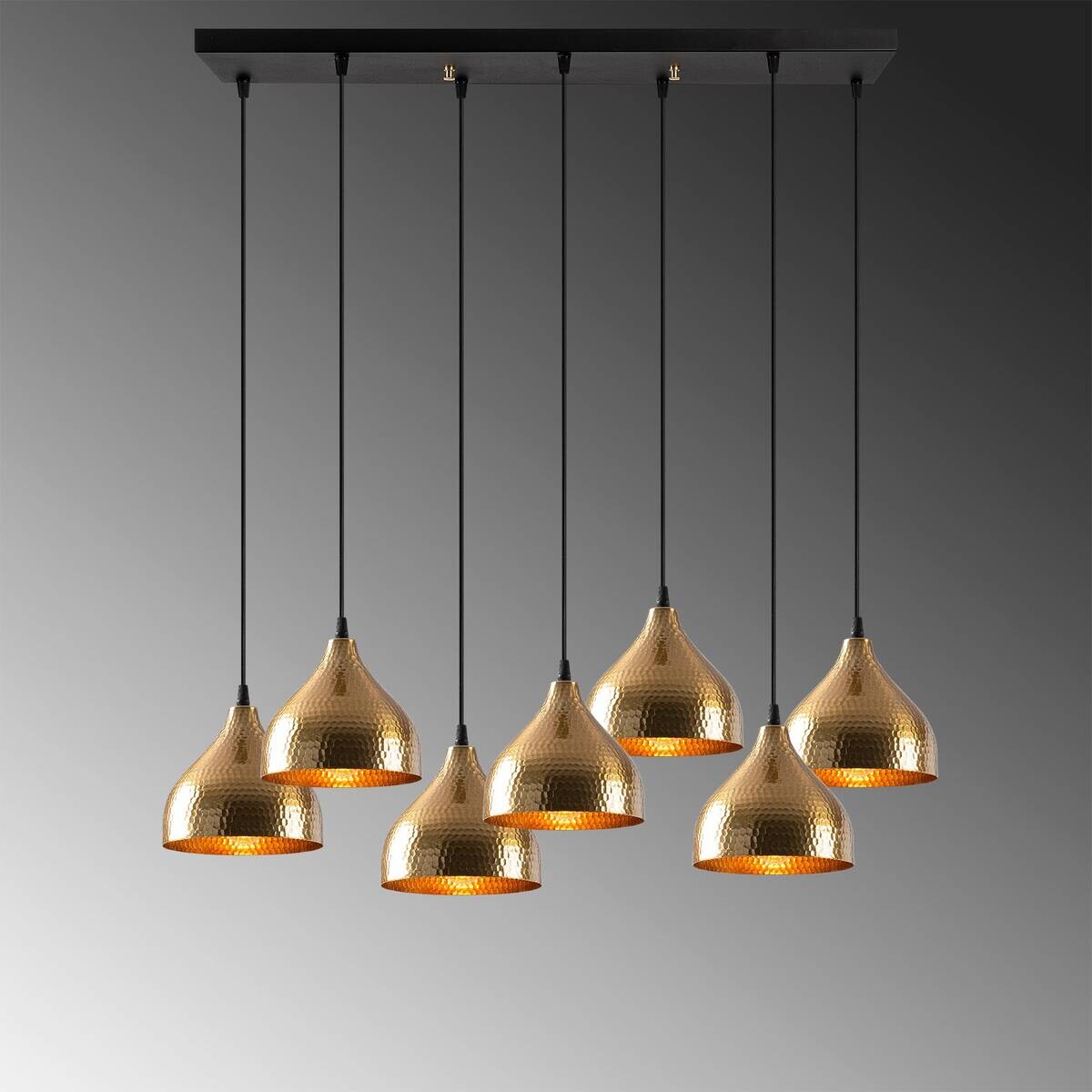 Opviq Pendelleuchte Tattoo-6222 Metall B/H/T/L: ca. 88x114x40x88 cm E27 7 Brennstellen