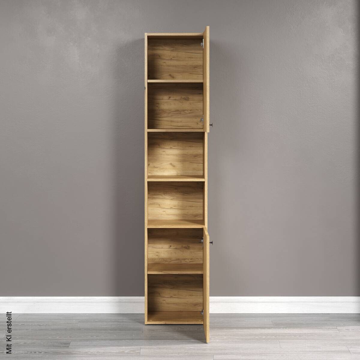 Hochschrank Pure Bliss Eiche Evoke Oak Nachbildung schwarz B/H/T: ca. 40x186x31 cm
