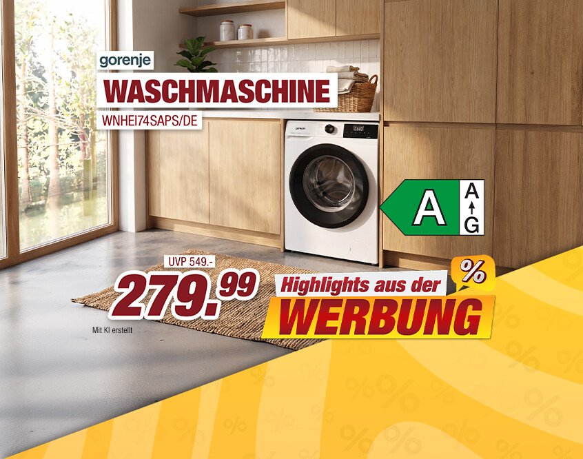 Unsere Werbe Highlights - Gorenje Waschmaschine WNHEI74SAPS/DE
