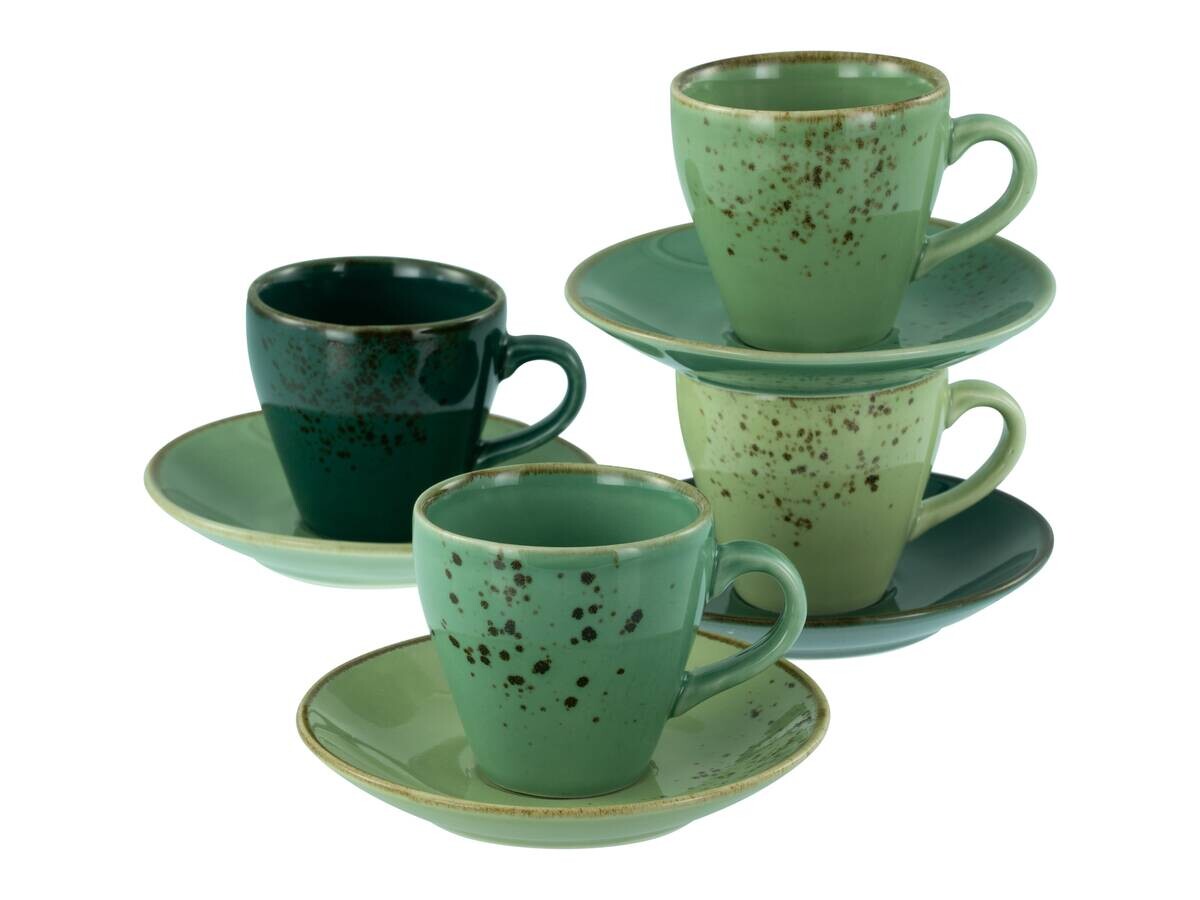 CreaTable Espresso-Set Nature Collection Green Life grün Steinzeug